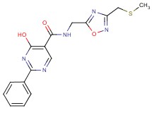4-hydroxy-N-({3-[(methylthio)methyl]-1,2,4-oxadiazol-5-yl}methyl)-2-phenylpyrimidine-5-carboxamide