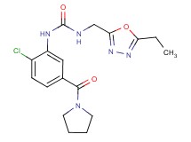N-[2-chloro-5-(pyrrolidin-1-ylcarbonyl)phenyl]-N'-[(5-ethyl-1,3,4-oxadiazol-2-yl)methyl]urea