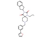 3-(2,3-dihydro-1H-inden-2-yl)-1-ethyl-8-[3-(2-furyl)benzyl]-1,3,8-triazaspiro[4.5]decane-2,4-dione