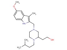 2-[4-[(5-methoxy-3-methyl-1H-indol-2-yl)methyl]-1-(3-methylbutyl)-2-piperazinyl]ethanol