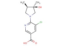 5-chloro-6-[(3R*,4R*)-3-hydroxy-3,4-dimethyl-1-pyrrolidinyl]nicotinic acid