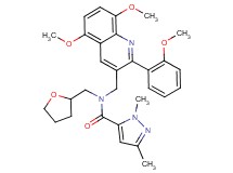 N-{[5,8-dimethoxy-2-(2-methoxyphenyl)-3-quinolinyl]methyl}-1,3-dimethyl-N-(tetrahydro-2-furanylmethyl)-1H-pyrazole-5-carboxamide