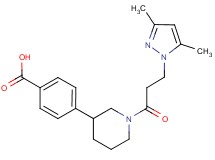 4-{1-[3-(3,5-dimethyl-1H-pyrazol-1-yl)propanoyl]piperidin-3-yl}benzoic acid