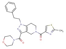5-[(2-methyl-1,3-thiazol-4-yl)carbonyl]-3-(4-morpholinylcarbonyl)-1-(2-phenylethyl)-4,5,6,7-tetrahydro-1H-pyrazolo[4,3-c]pyridine