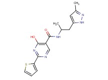 4-hydroxy-N-[1-methyl-2-(3-methyl-1H-pyrazol-5-yl)ethyl]-2-(2-thienyl)pyrimidine-5-carboxamide