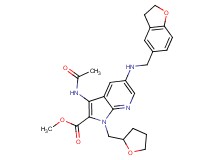 methyl 3-(acetylamino)-5-[(2,3-dihydro-1-benzofuran-5-ylmethyl)amino]-1-(tetrahydro-2-furanylmethyl)-1H-pyrrolo[2,3-b]pyridine-2-carboxylate