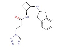 N-[(1S*,2R*)-2-(2,3-dihydro-1H-inden-2-ylamino)cyclobutyl]-3-(1H-tetrazol-1-yl)propanamide