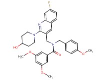 N-{[7-fluoro-2-(4-hydroxy-1-piperidinyl)-3-quinolinyl]methyl}-3,5-dimethoxy-N-(4-methoxybenzyl)benzamide