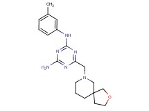 N-(3-methylphenyl)-6-(2-oxa-7-azaspiro[4.5]dec-7-ylmethyl)-1,3,5-triazine-2,4-diamine