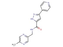 N-[(5-methylpyrazin-2-yl)methyl]-3-pyridin-4-yl-1H-pyrazole-5-carboxamide