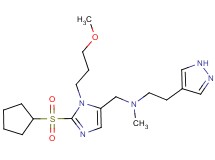 N-{[2-(cyclopentylsulfonyl)-1-(3-methoxypropyl)-1H-imidazol-5-yl]methyl}-N-methyl-2-(1H-pyrazol-4-yl)ethanamine