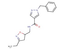 1-benzyl-N-[(3-ethyl-4,5-dihydroisoxazol-5-yl)methyl]-1H-pyrazole-4-carboxamide
