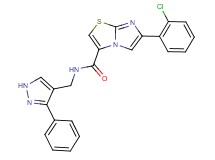 6-(2-chlorophenyl)-N-[(3-phenyl-1H-pyrazol-4-yl)methyl]imidazo[2,1-b][1,3]thiazole-3-carboxamide