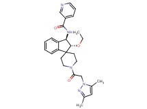 N-{(2R*,3R*)-1'-[(3,5-dimethyl-1H-pyrazol-1-yl)acetyl]-2-ethoxy-2,3-dihydrospiro[indene-1,4'-piperidin]-3-yl}nicotinamide