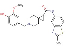 6-(4-hydroxy-3-methoxybenzyl)-N-(2-methyl-1,3-benzothiazol-5-yl)-6-azaspiro[2.5]octane-1-carboxamide