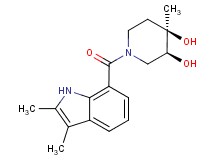 (3S*,4R*)-1-[(2,3-dimethyl-1H-indol-7-yl)carbonyl]-4-methylpiperidine-3,4-diol