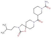 3-{[3-(3-methylbutyl)-2-oxo-1-oxa-3,8-diazaspiro[4.5]dec-8-yl]carbonyl}piperidine-1-carboxamide