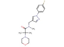 N-{[1-(4-fluorophenyl)-1H-pyrazol-4-yl]methyl}-N,2-dimethyl-2-(4-morpholinyl)propanamide