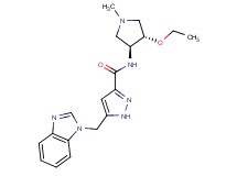 5-(1H-benzimidazol-1-ylmethyl)-N-[(3S*,4S*)-4-ethoxy-1-methylpyrrolidin-3-yl]-1H-pyrazole-3-carboxamide