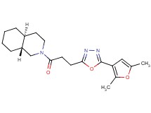 (4aS*,8aR*)-2-{3-[5-(2,5-dimethyl-3-furyl)-1,3,4-oxadiazol-2-yl]propanoyl}decahydroisoquinoline