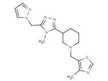3-[4-methyl-5-(1H-pyrazol-1-ylmethyl)-4H-1,2,4-triazol-3-yl]-1-[(4-methyl-1,3-thiazol-5-yl)methyl]piperidine