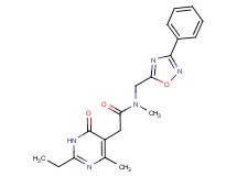 2-(2-ethyl-4-methyl-6-oxo-1,6-dihydro-5-pyrimidinyl)-N-methyl-N-[(3-phenyl-1,2,4-oxadiazol-5-yl)methyl]acetamide