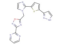 2-[5-({2-[5-(1H-pyrazol-3-yl)-2-thienyl]-1H-imidazol-1-yl}methyl)-1,2,4-oxadiazol-3-yl]pyrimidine