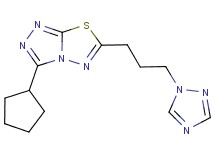 3-cyclopentyl-6-[3-(1H-1,2,4-triazol-1-yl)propyl][1,2,4]triazolo[3,4-b][1,3,4]thiadiazole