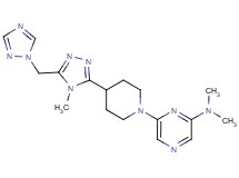 N,N-dimethyl-6-{4-[4-methyl-5-(1H-1,2,4-triazol-1-ylmethyl)-4H-1,2,4-triazol-3-yl]piperidin-1-yl}pyrazin-2-amine