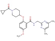 2-{[1-(cyclopropylcarbonyl)-4-piperidinyl]oxy}-N-[(4,6-dimethyl-2-pyrimidinyl)methyl]-5-methoxybenzamide