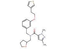 1,3-dimethyl-N-(tetrahydro-2-furanylmethyl)-N-{3-[2-(3-thienyl)ethoxy]benzyl}-1H-pyrazole-5-carboxamide
