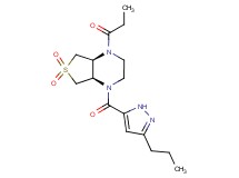 (4aR*,7aS*)-1-propionyl-4-[(3-propyl-1H-pyrazol-5-yl)carbonyl]octahydrothieno[3,4-b]pyrazine 6,6-dioxide
