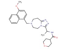 N-(1-{7-[(4-methoxy-1-naphthyl)methyl]-6,7,8,9-tetrahydro-5H-[1,2,4]triazolo[4,3-d][1,4]diazepin-3-yl}ethyl)tetrahydro-2H-pyran-4-carboxamide