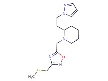 1-({3-[(methylthio)methyl]-1,2,4-oxadiazol-5-yl}methyl)-2-[2-(1H-pyrazol-1-yl)ethyl]piperidine