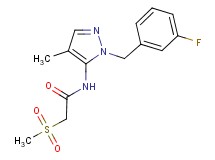 N-[1-(3-fluorobenzyl)-4-methyl-1H-pyrazol-5-yl]-2-(methylsulfonyl)acetamide