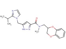 N-(2,3-dihydro-1,4-benzodioxin-2-ylmethyl)-5-[(2-isopropyl-1H-imidazol-1-yl)methyl]-N-methyl-1H-pyrazole-3-carboxamide