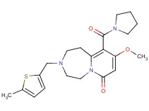 9-methoxy-3-[(5-methyl-2-thienyl)methyl]-10-(1-pyrrolidinylcarbonyl)-2,3,4,5-tetrahydropyrido[1,2-d][1,4]diazepin-7(1H)-one