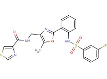 N-{[2-(2-{[(3-fluorophenyl)sulfonyl]amino}phenyl)-5-methyl-1,3-oxazol-4-yl]methyl}-1,3-thiazole-4-carboxamide