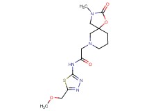 N-[5-(methoxymethyl)-1,3,4-thiadiazol-2-yl]-2-(3-methyl-2-oxo-1-oxa-3,7-diazaspiro[4.5]dec-7-yl)acetamide