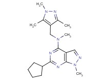 6-cyclopentyl-N,1-dimethyl-N-[(1,3,5-trimethyl-1H-pyrazol-4-yl)methyl]-1H-pyrazolo[3,4-d]pyrimidin-4-amine