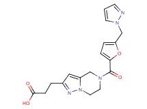 3-{5-[5-(1H-pyrazol-1-ylmethyl)-2-furoyl]-4,5,6,7-tetrahydropyrazolo[1,5-a]pyrazin-2-yl}propanoic acid