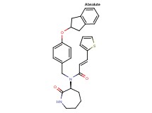 (2E)-N-[4-(2,3-dihydro-1H-inden-2-yloxy)benzyl]-N-[(3S)-2-oxo-3-azepanyl]-3-(2-thienyl)acrylamide