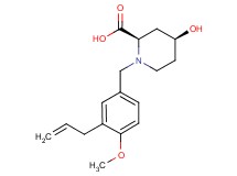(2R*,4S*)-1-(3-allyl-4-methoxybenzyl)-4-hydroxypiperidine-2-carboxylic acid