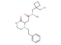 N-{[1-(hydroxymethyl)cyclobutyl]methyl}-N-methyl-2-[3-oxo-1-(2-phenylethyl)-2-piperazinyl]acetamide
