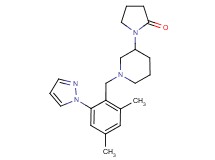 1-{1-[2,4-dimethyl-6-(1H-pyrazol-1-yl)benzyl]piperidin-3-yl}pyrrolidin-2-one