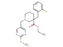 ethyl 3-(2-fluorobenzyl)-1-{[2-(methylthio)-5-pyrimidinyl]methyl}-3-piperidinecarboxylate