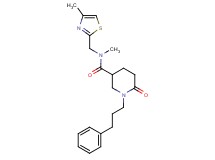 N-methyl-N-[(4-methyl-1,3-thiazol-2-yl)methyl]-6-oxo-1-(3-phenylpropyl)-3-piperidinecarboxamide