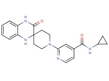 N-cyclopropyl-2-(3'-oxo-3',4'-dihydro-1H,1'H-spiro[piperidine-4,2'-quinoxalin]-1-yl)isonicotinamide