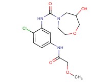 N-{2-chloro-5-[(methoxyacetyl)amino]phenyl}-6-hydroxy-1,4-oxazepane-4-carboxamide