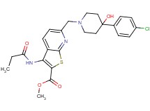 methyl 6-{[4-(4-chlorophenyl)-4-hydroxy-1-piperidinyl]methyl}-3-(propionylamino)thieno[2,3-b]pyridine-2-carboxylate